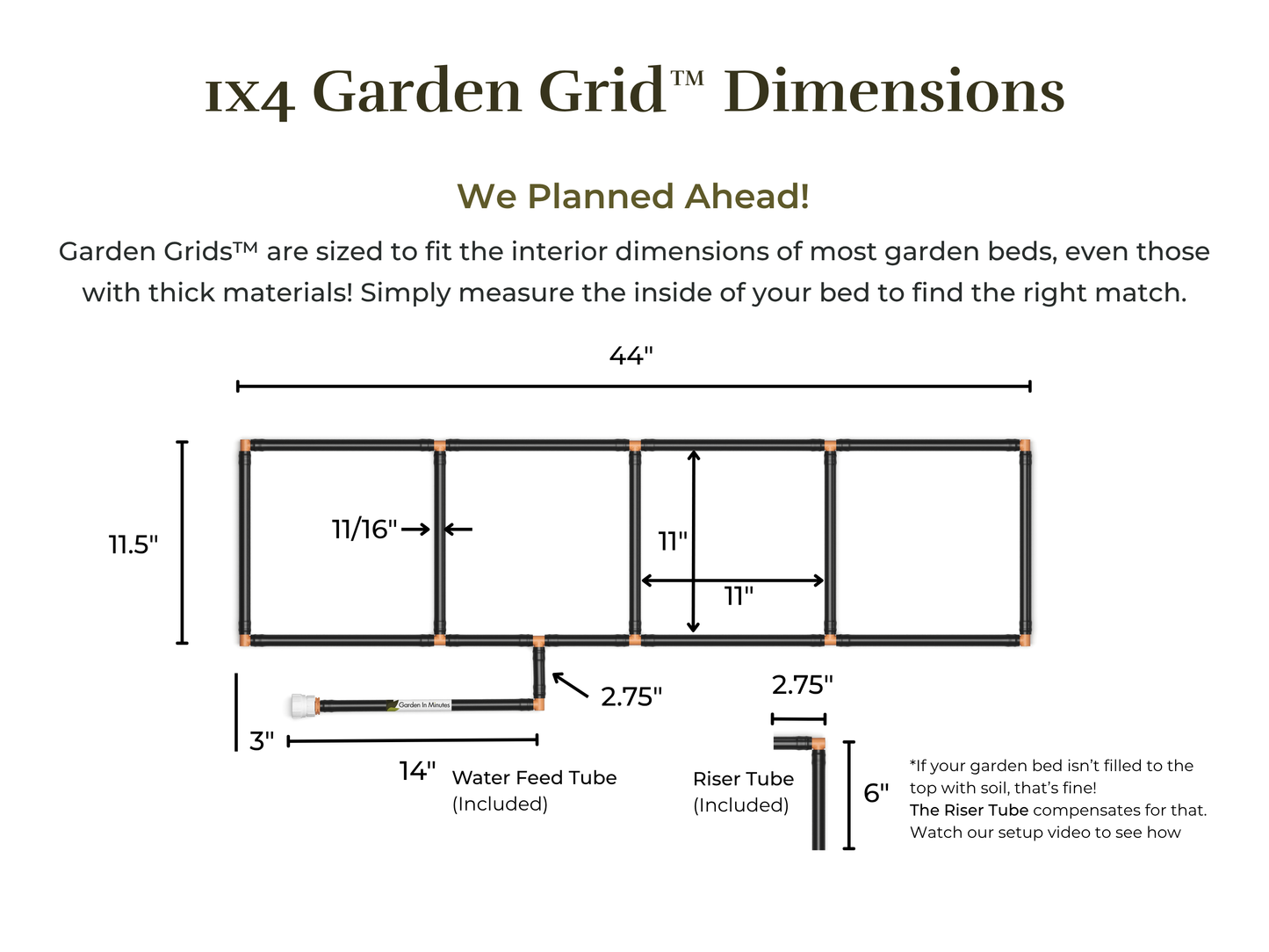 1x4 Garden Grid™ Watering System