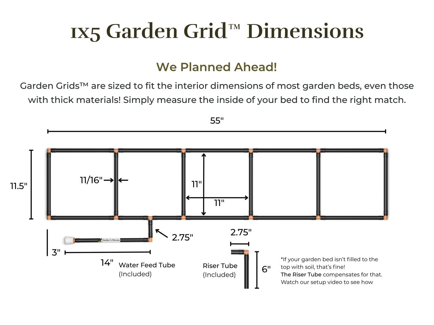 1x5 Garden Grid™ Watering System