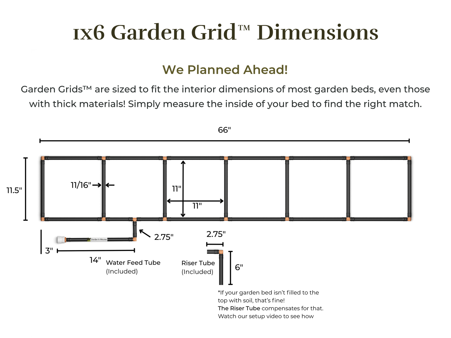 1x6 Garden Grid™ Watering System