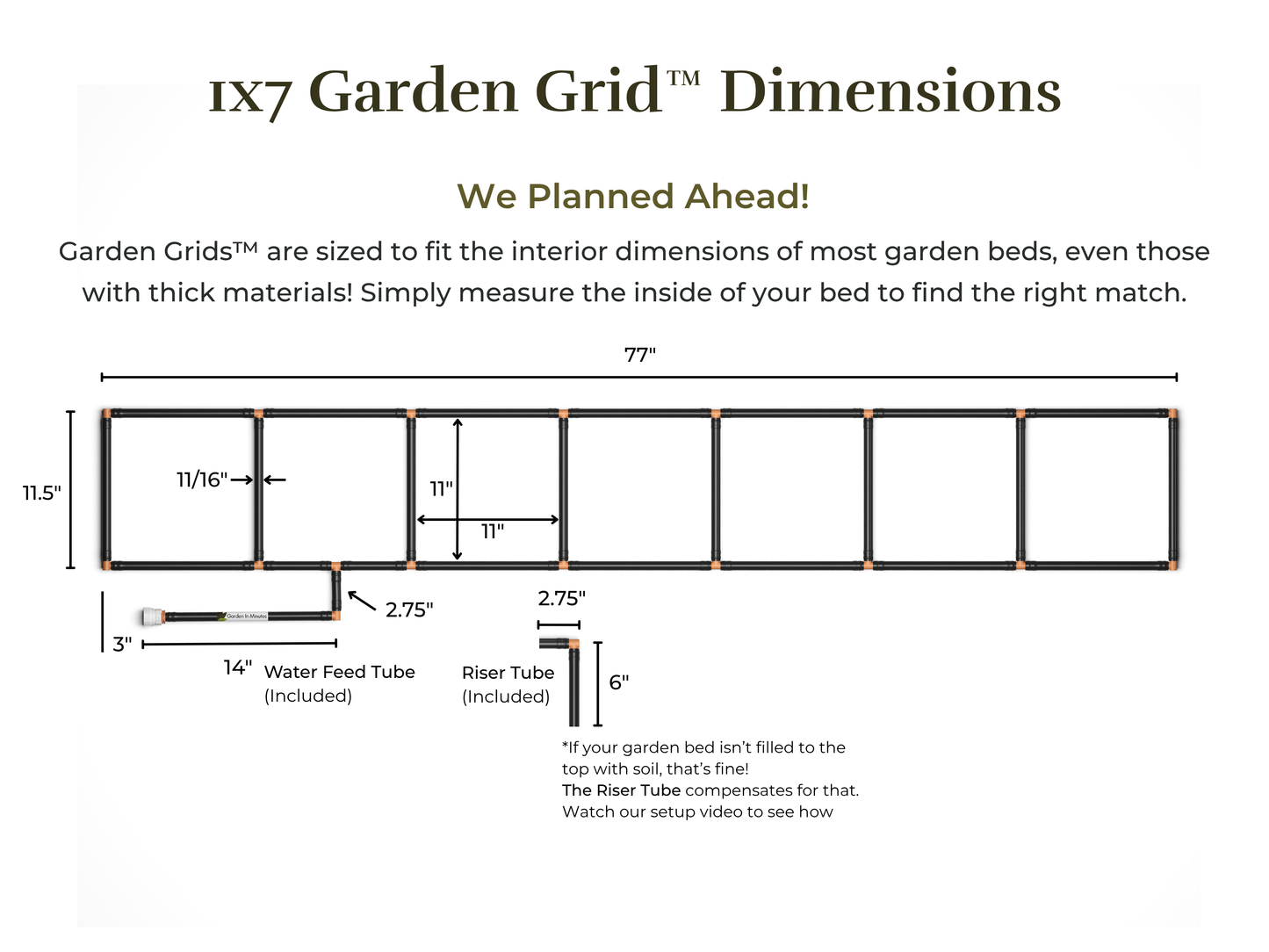 1x7 Garden Grid™ Watering System