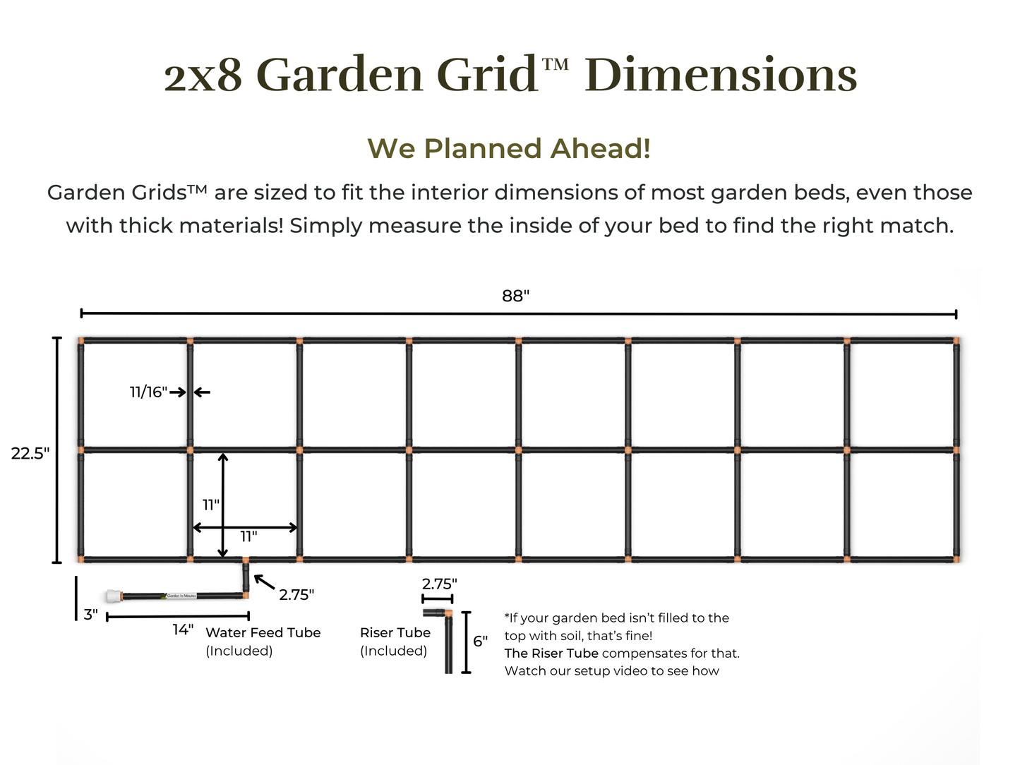 2x8 Garden Grid™ Watering System