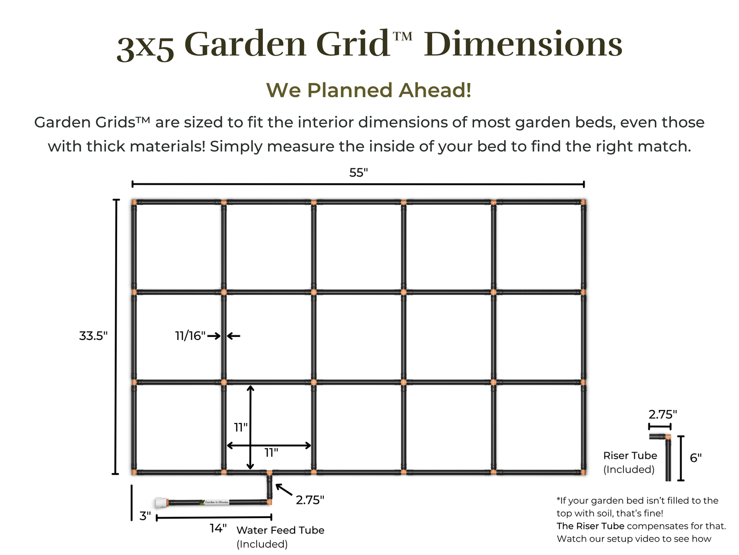 3x5 Garden Grid™ Watering System