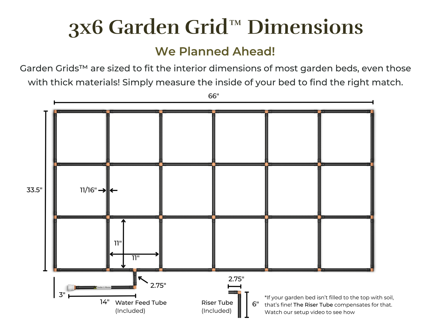 3x6 Garden Grid™ Watering System