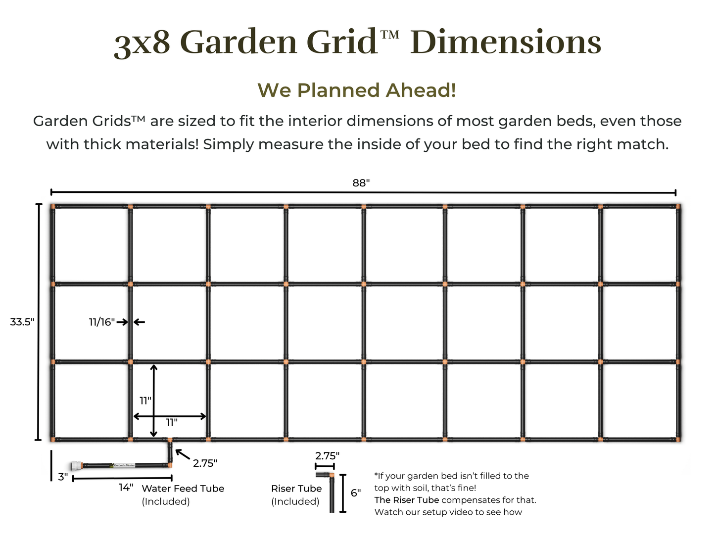 3x8 Garden Grid™ Watering System