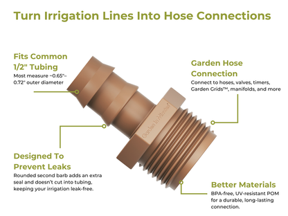 GIM™ 1/2" Irrigation Line to Hose Adapter