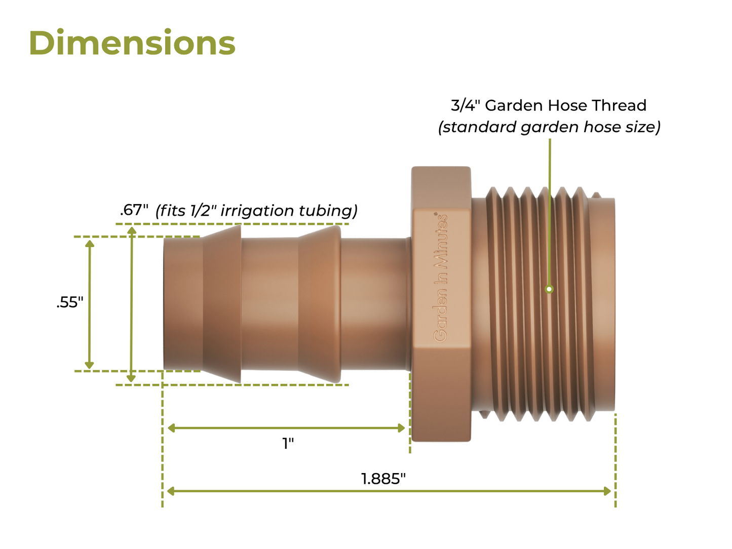 GIM™ 1/2" Irrigation Line to Hose Adapter