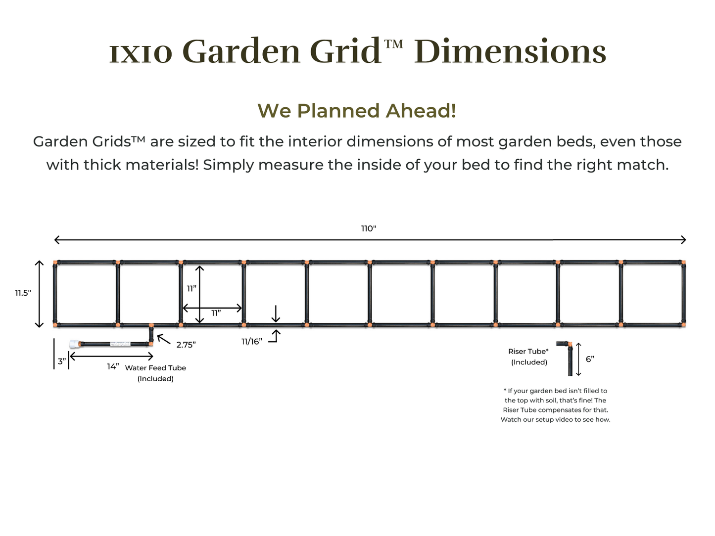 1x10 Garden Grid™ Watering System