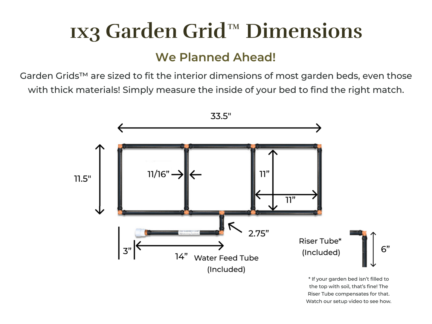 1x3 Garden Grid™ Watering System