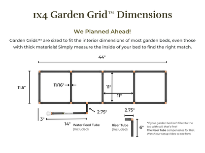 1x4 Garden Grid™ Watering System