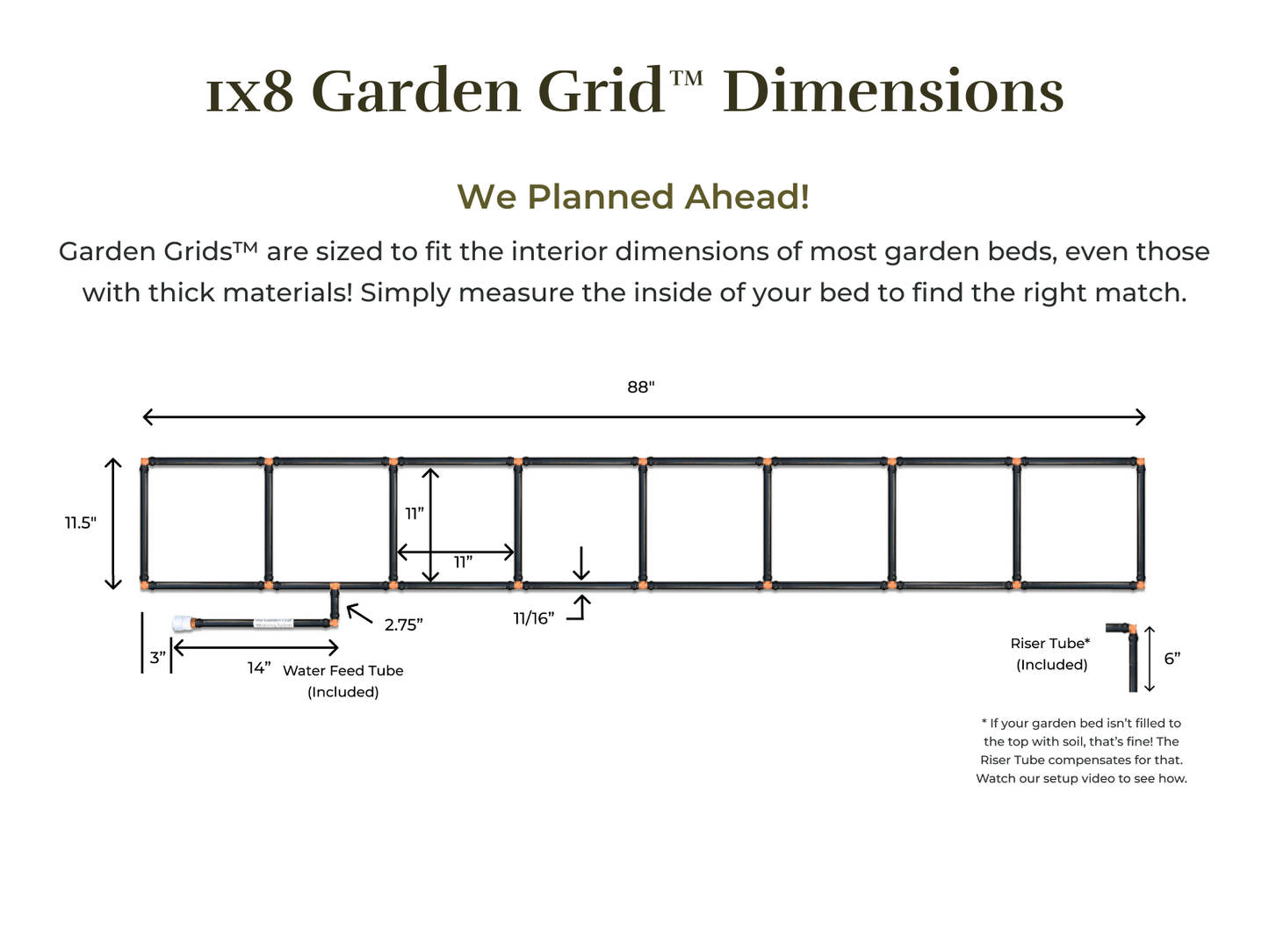 1x8 Garden Grid™ Watering System