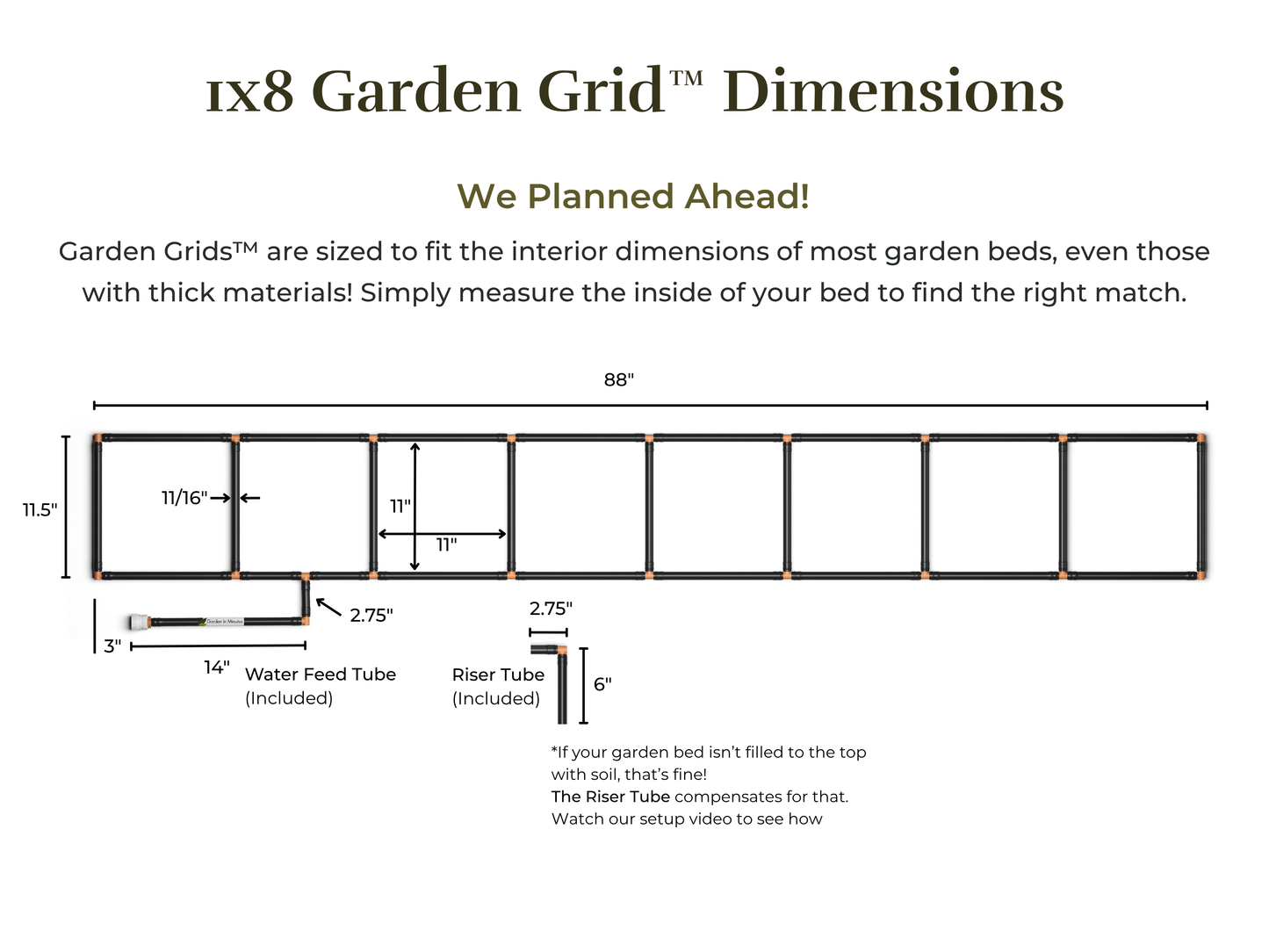 1x8 Garden Grid™ Watering System