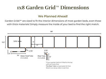 1x8 Garden Grid™ Watering System
