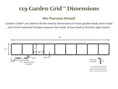 1x9 Garden Grid™ Watering System