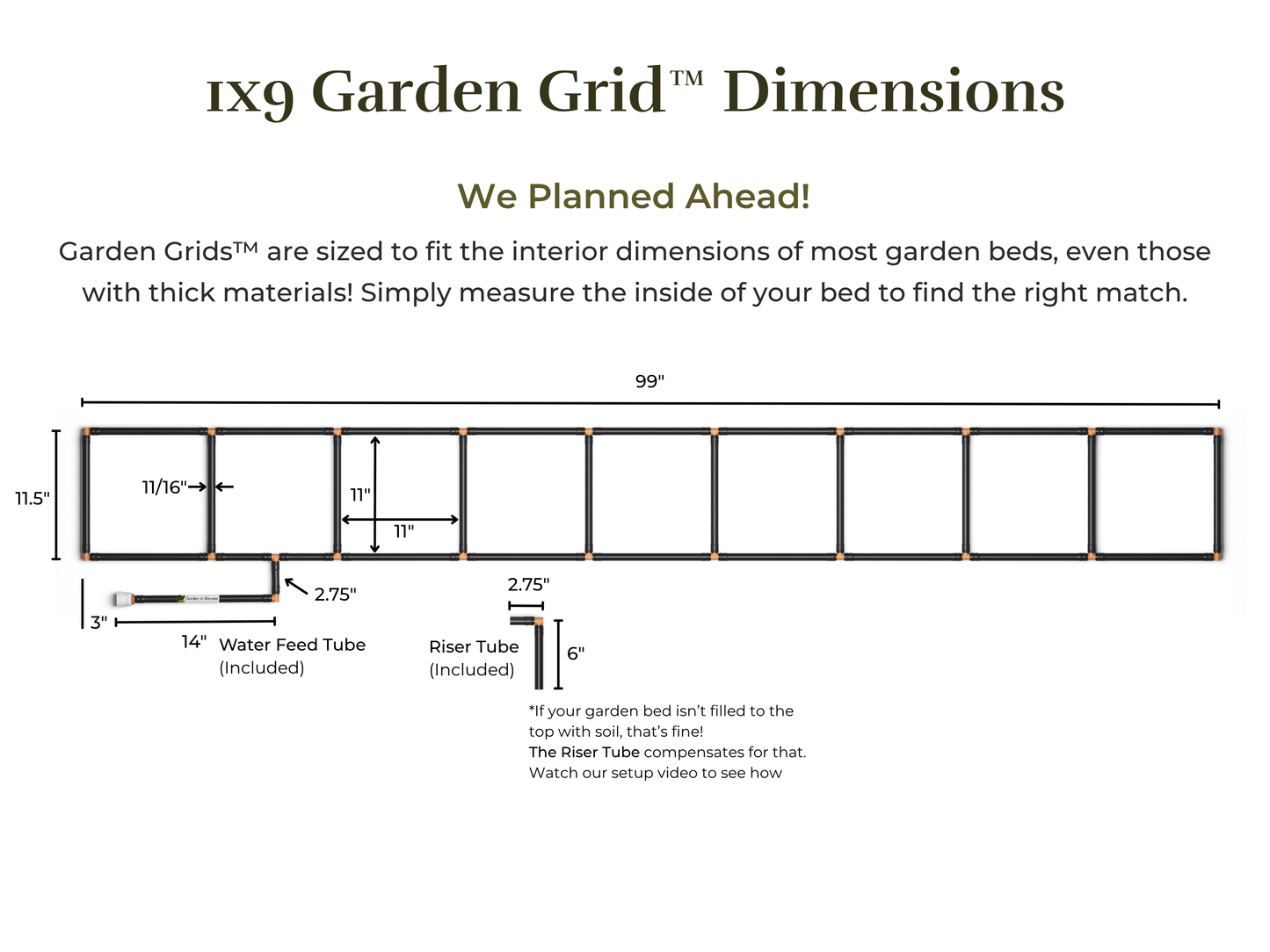 1x9 Garden Grid™ Watering System