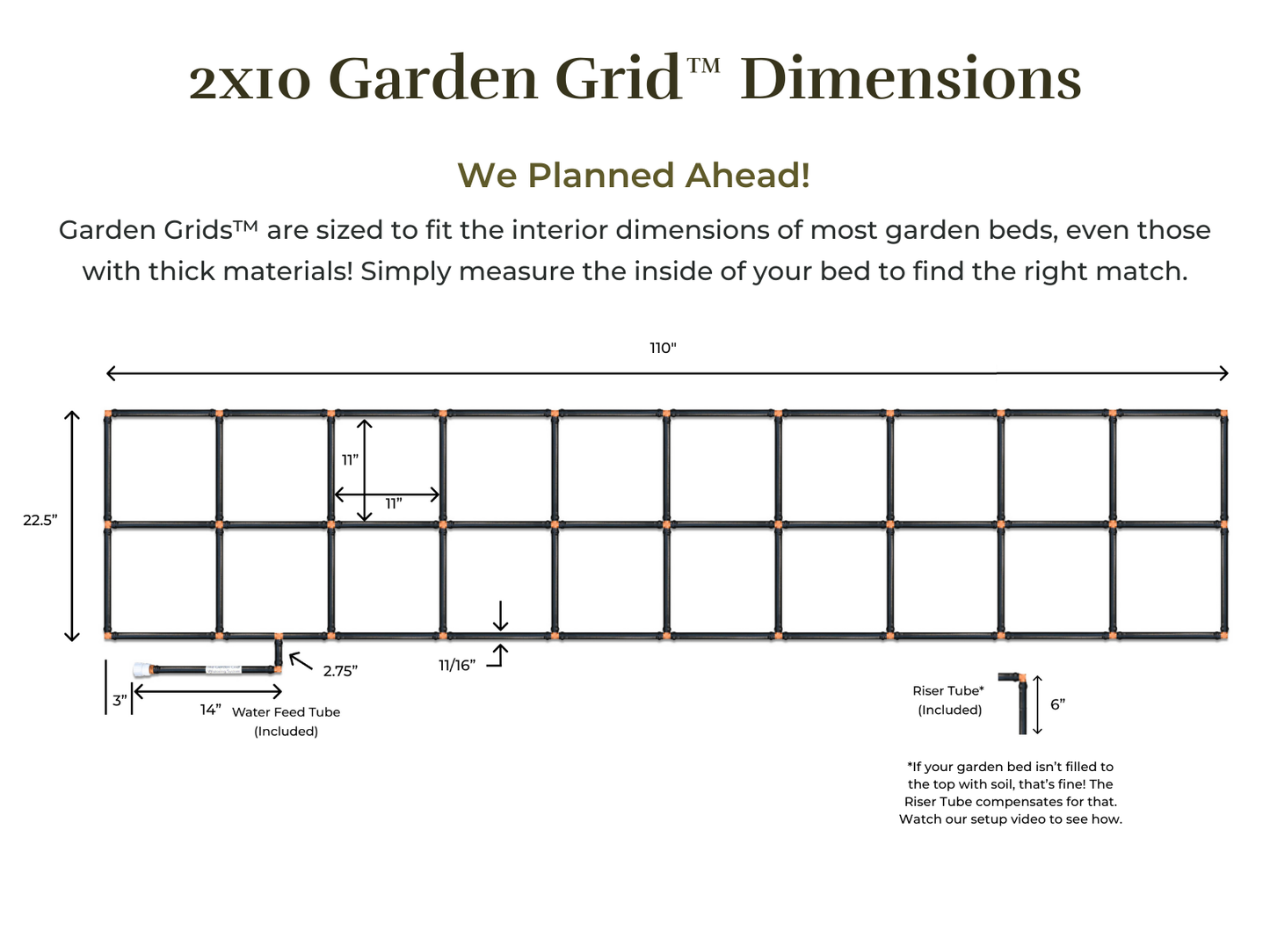 2x10 Garden Grid™ Watering System