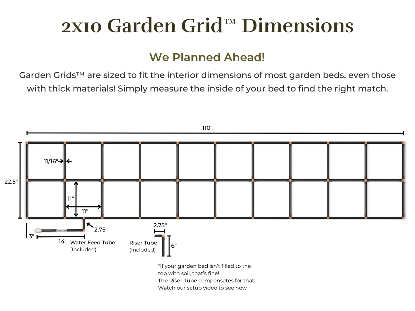 2x10 Garden Grid™ Watering System