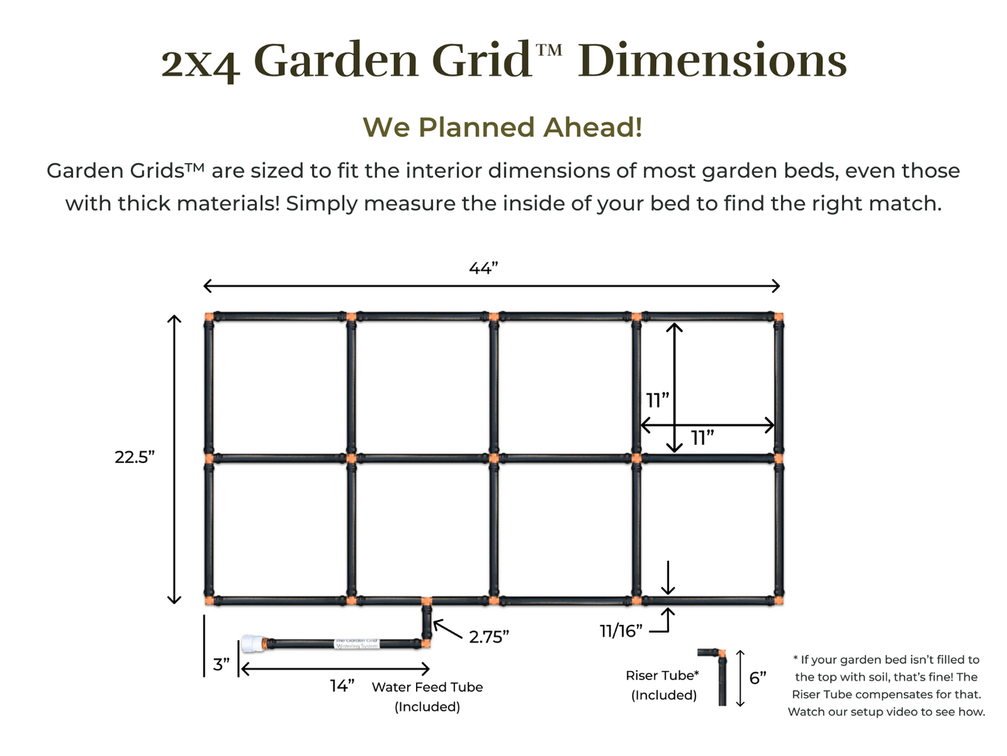 2x4 Garden Grid™ Watering System