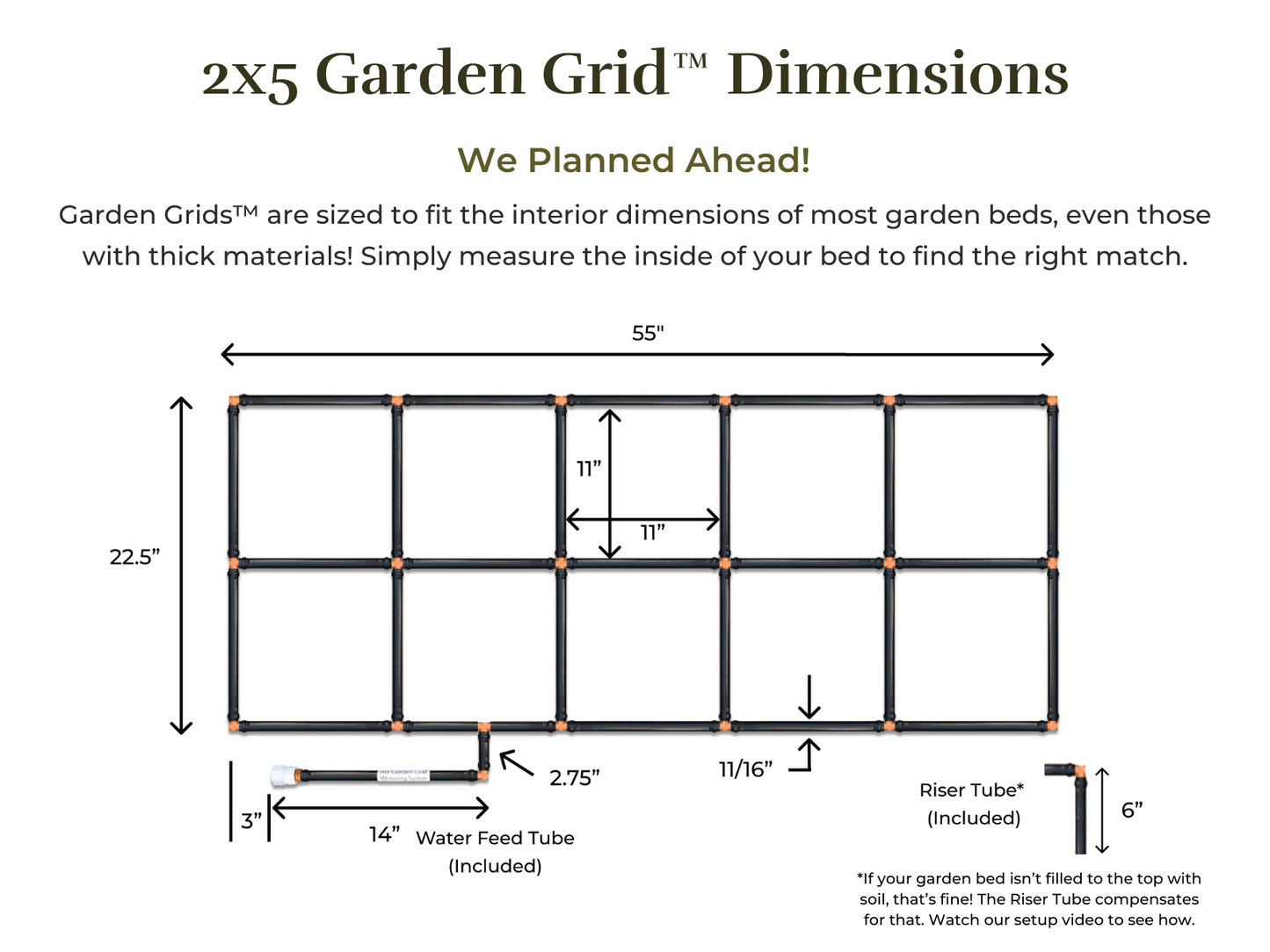 2x5 Garden Grid™ Watering System