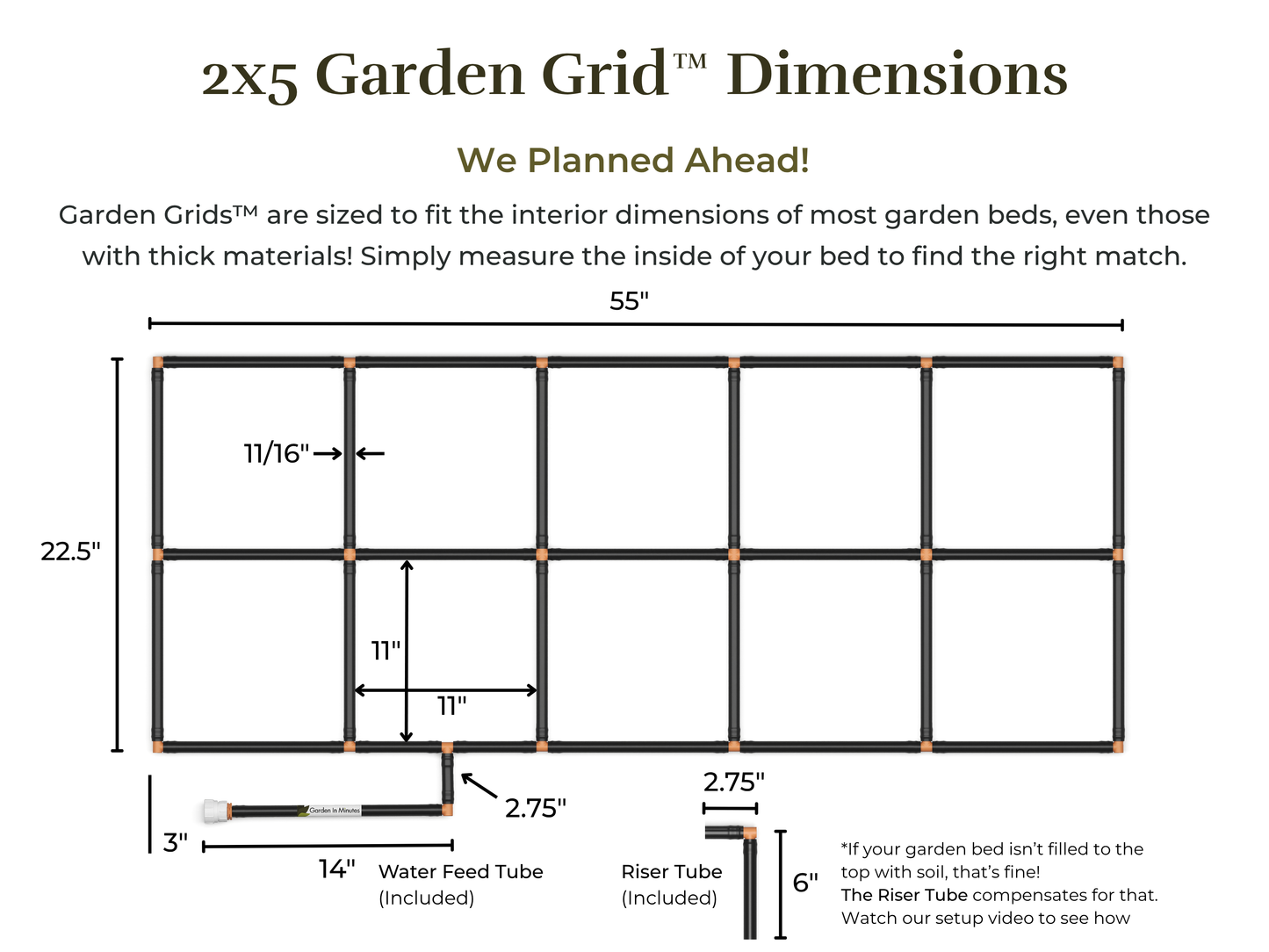 2x5 Garden Grid™ Watering System