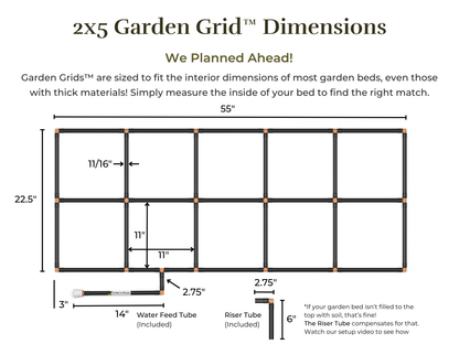 2x5 Garden Grid™ Watering System