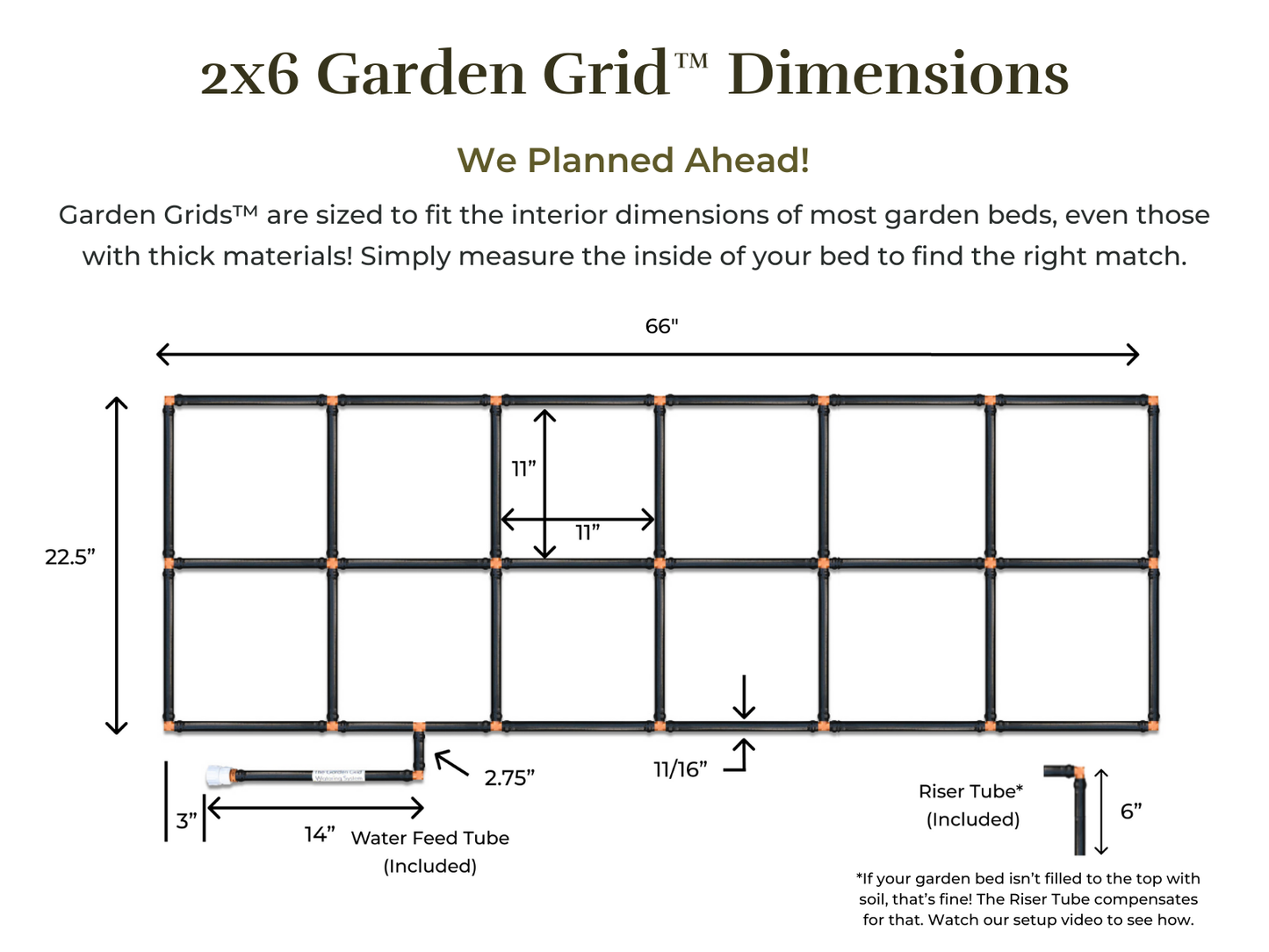 2x6 Garden Grid™ Watering System