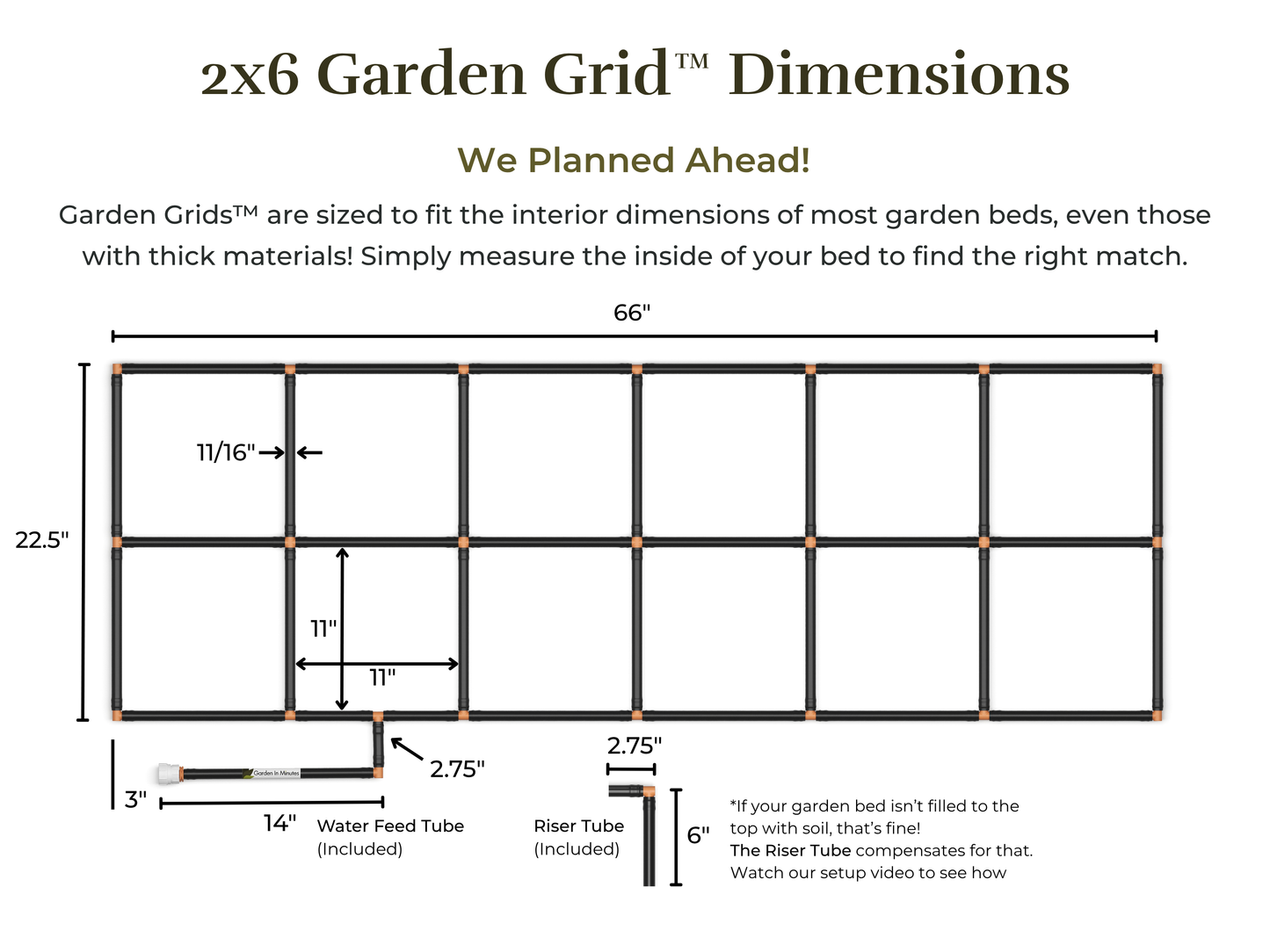 2x6 Garden Grid™ Watering System