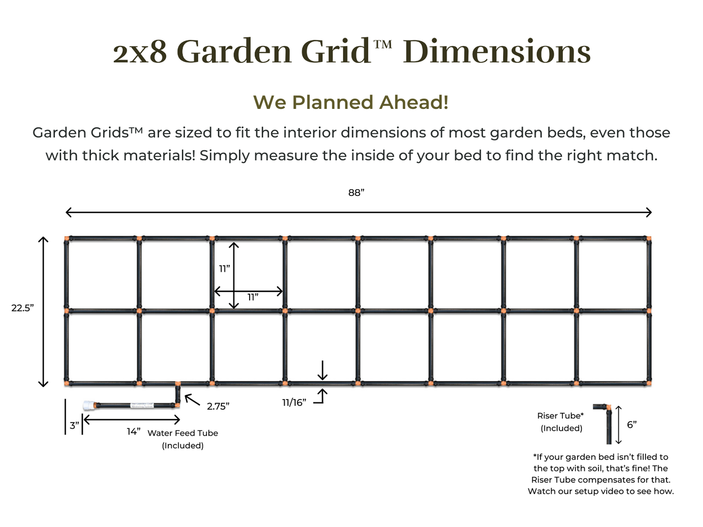 2x8 Garden Grid™ Watering System