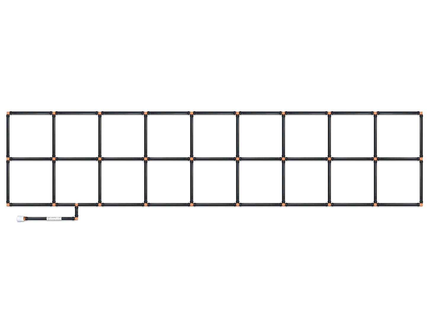 2x9 Garden Grid Watering System - Standard Corners