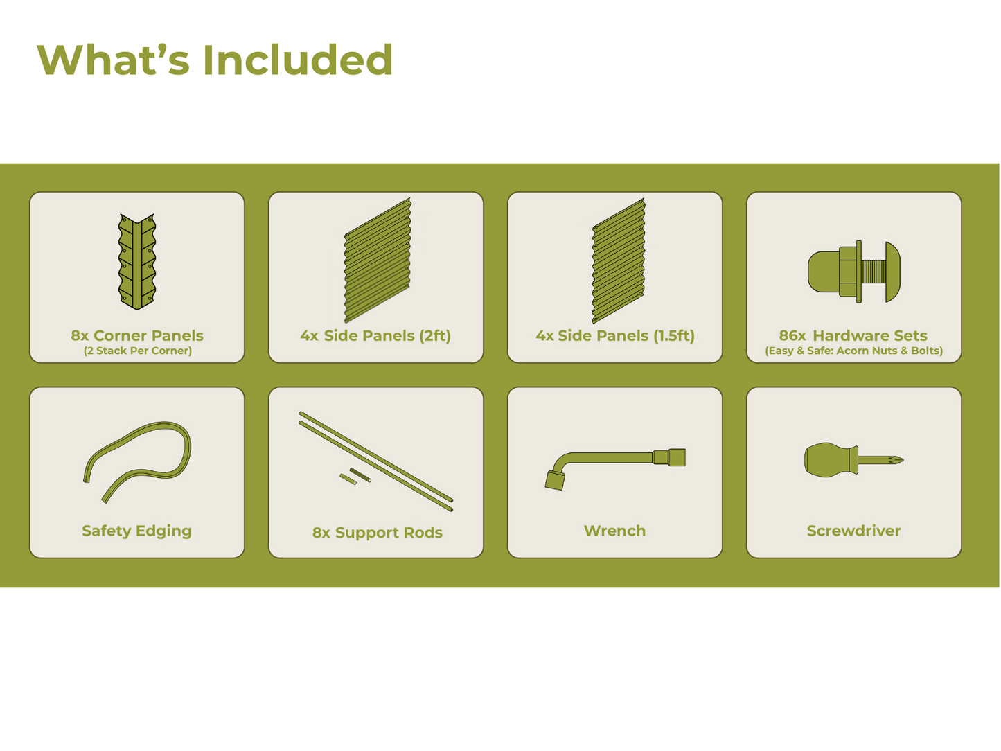 32" Tall, 10-In-1 Metal Raised Garden Bed