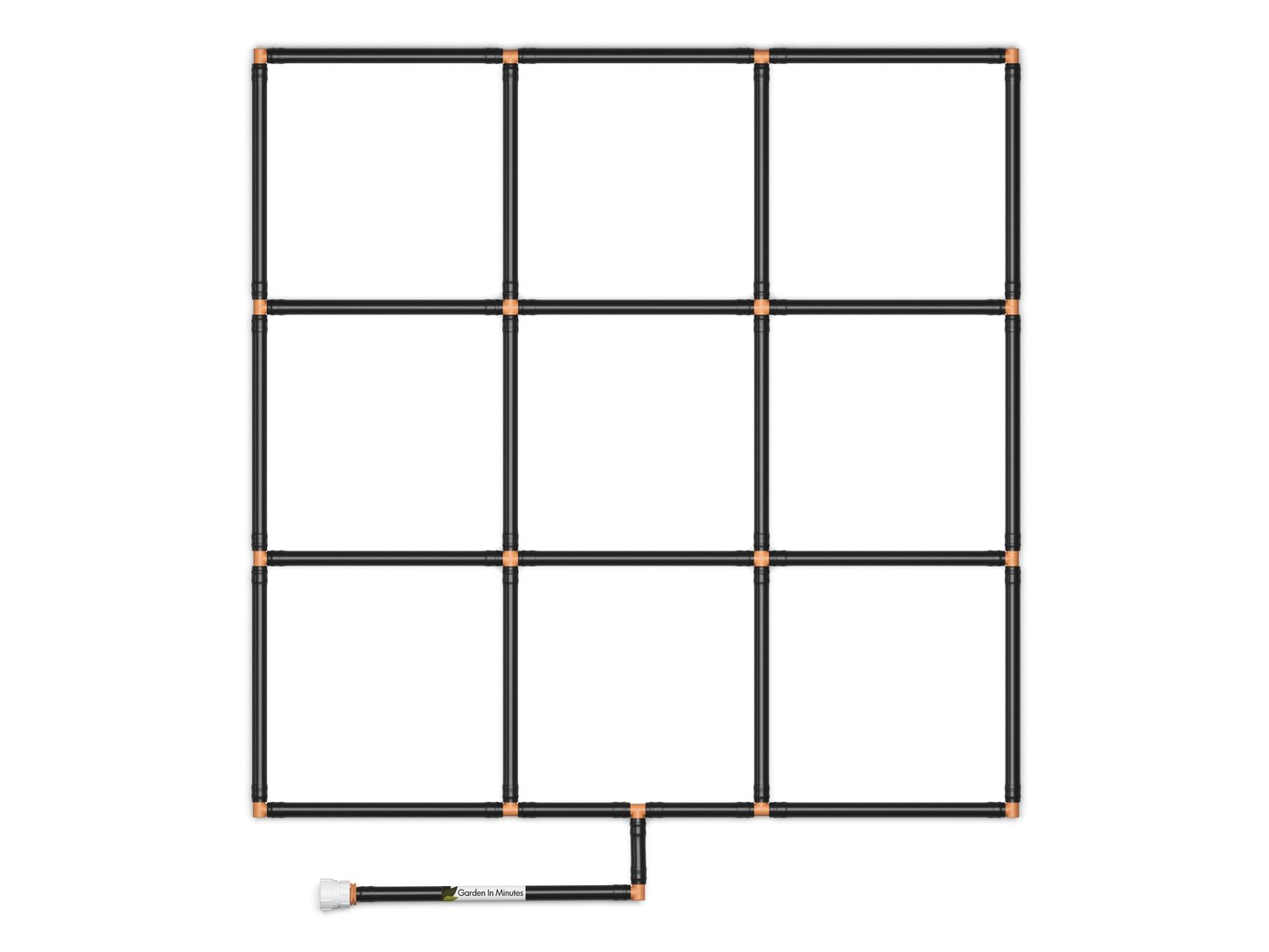3x3 Garden Grid watering system. Garden Irrigation System. Raised Garden Bed watering