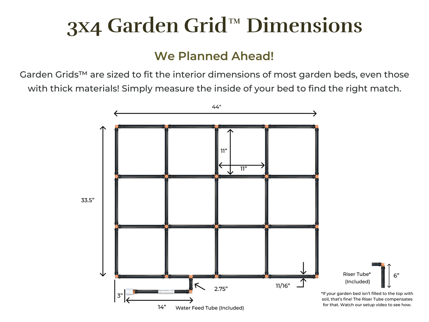 3x4 Garden Grid™ Watering System