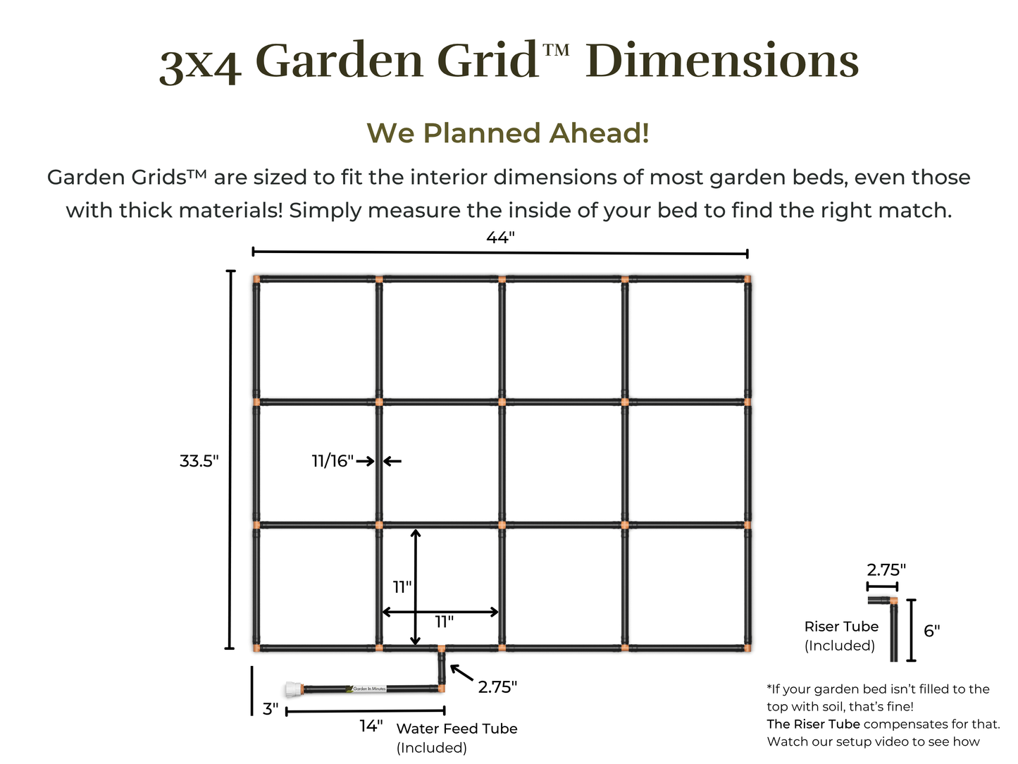 3x4 Garden Grid™ Watering System