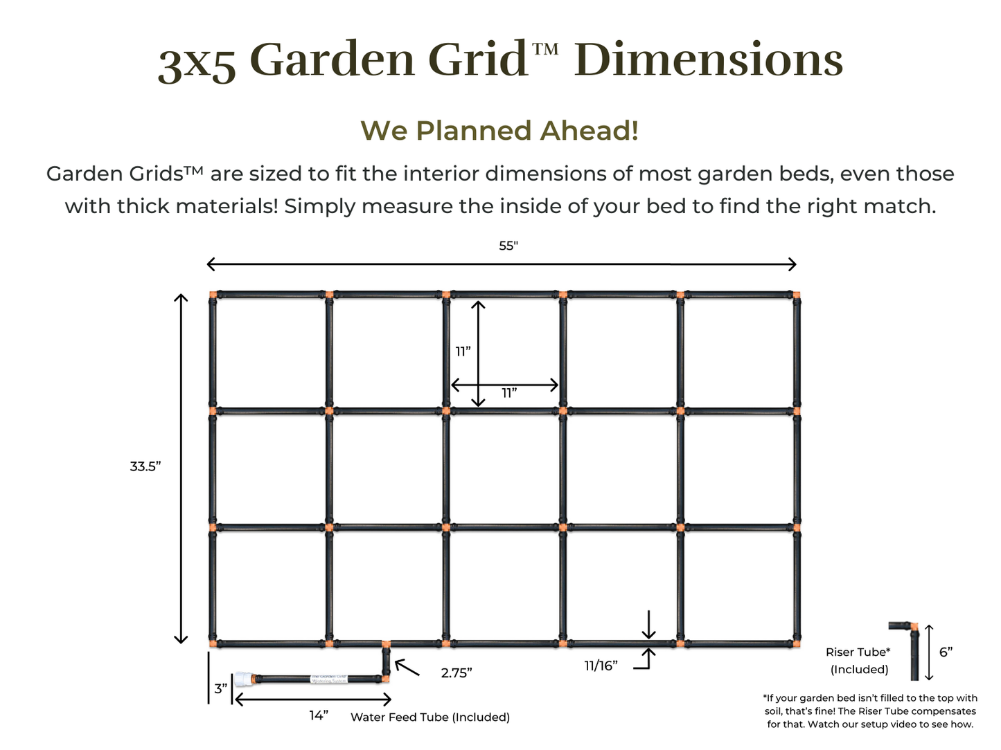 3x5 Garden Grid™ Watering System