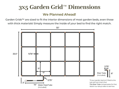 3x5 Garden Grid™ Watering System