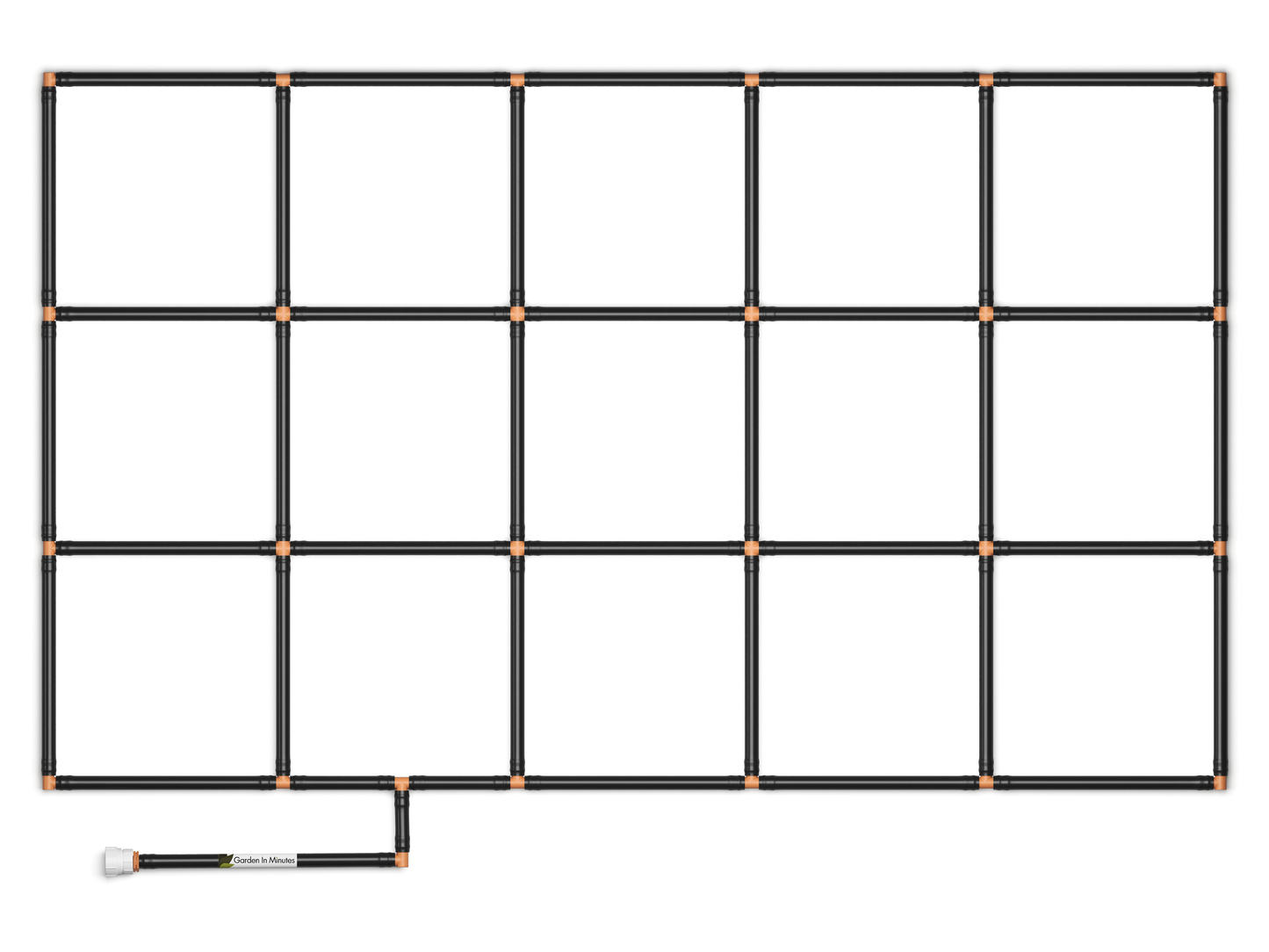 3x5 Garden Grid watering system. Raised bed irrigation. 