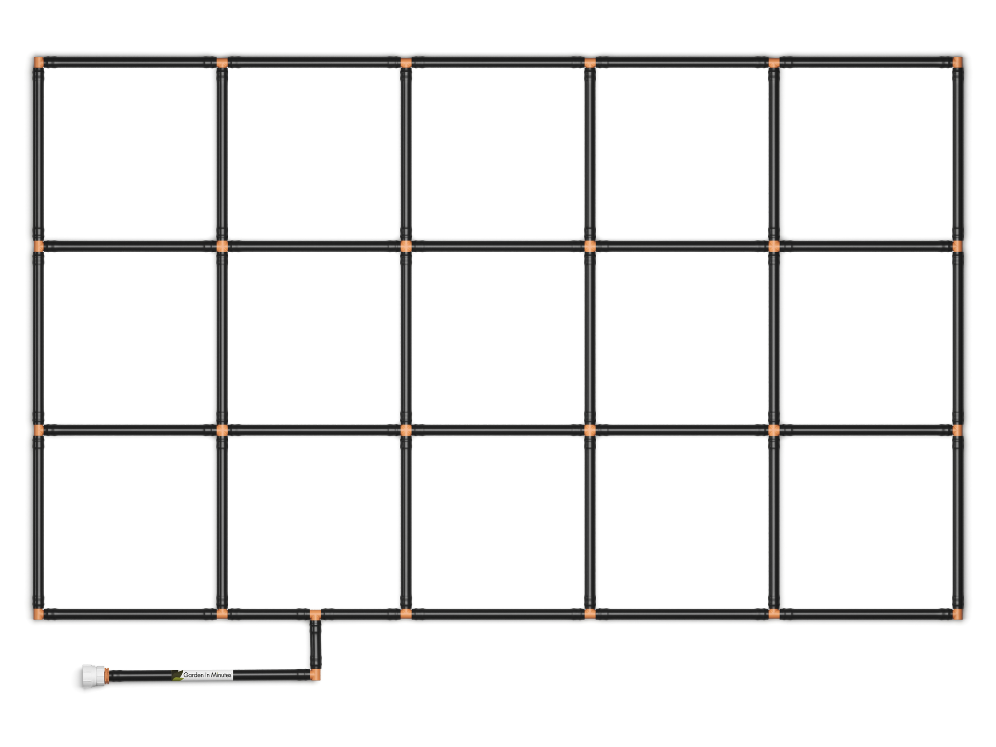 3x5 Garden Grid watering system. Raised bed irrigation. 