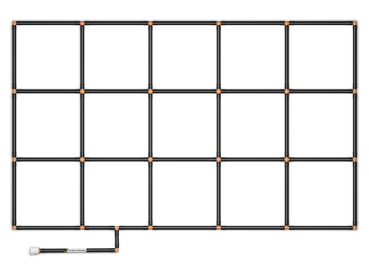 3x5 Garden Grid watering system. Raised bed irrigation. 