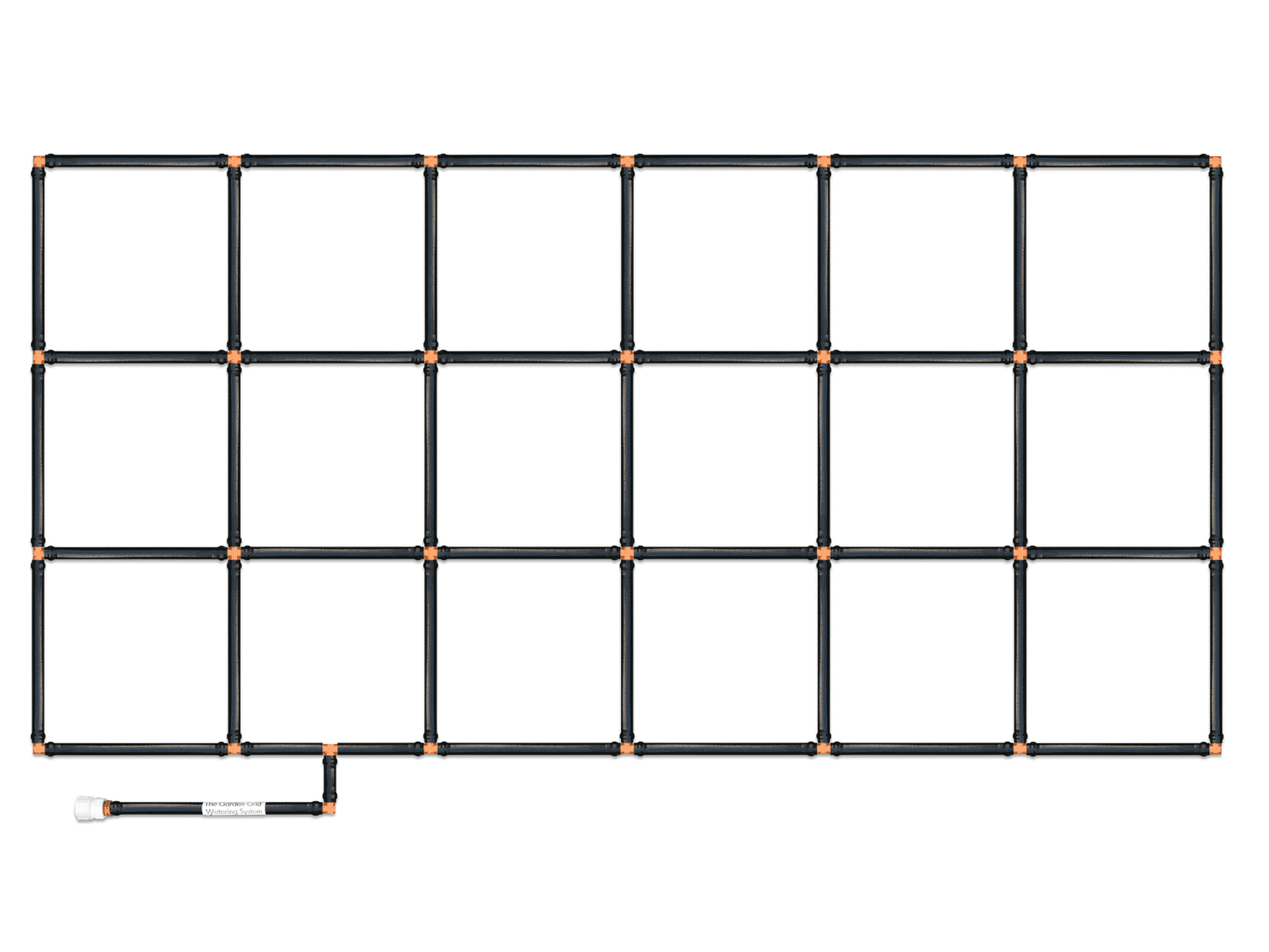 3x6 Garden Grid Watering System - 33.5"x66"