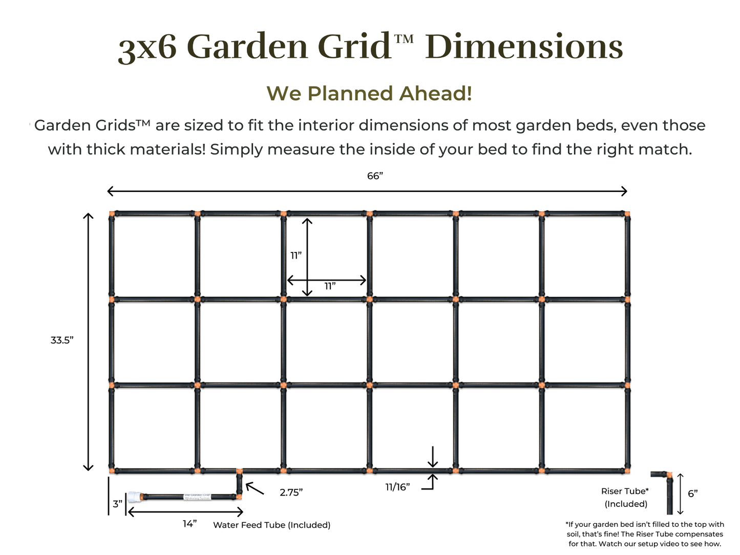 3x6 Garden Grid™ Watering System