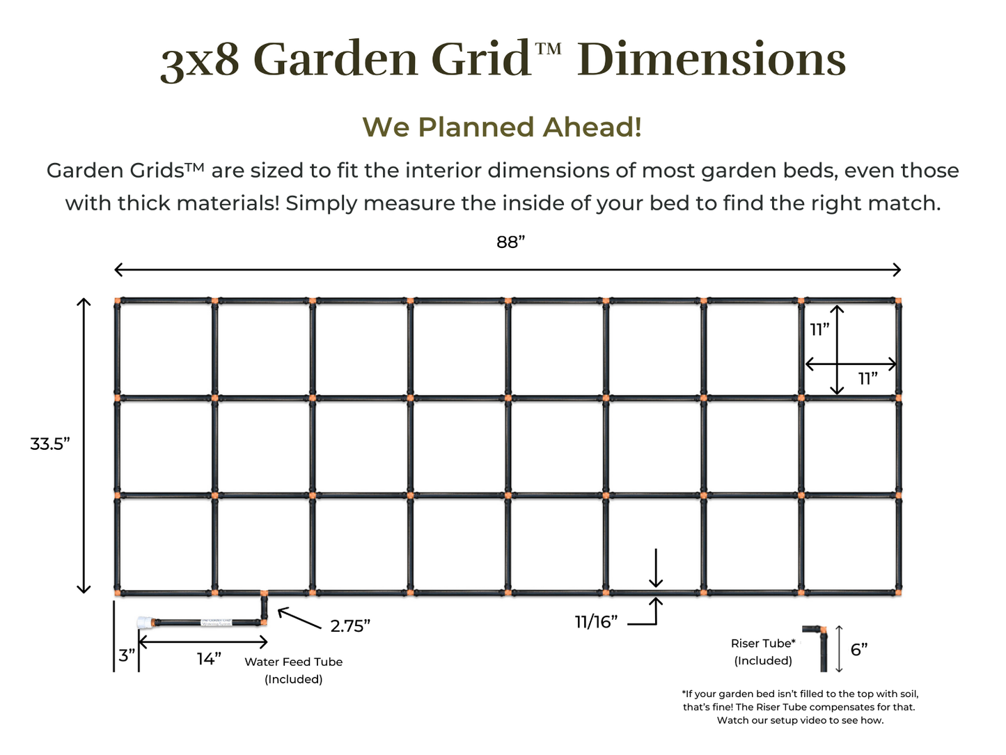 3x8 Garden Grid™ Watering System