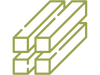 Four green rectangular bars stacked in two rows