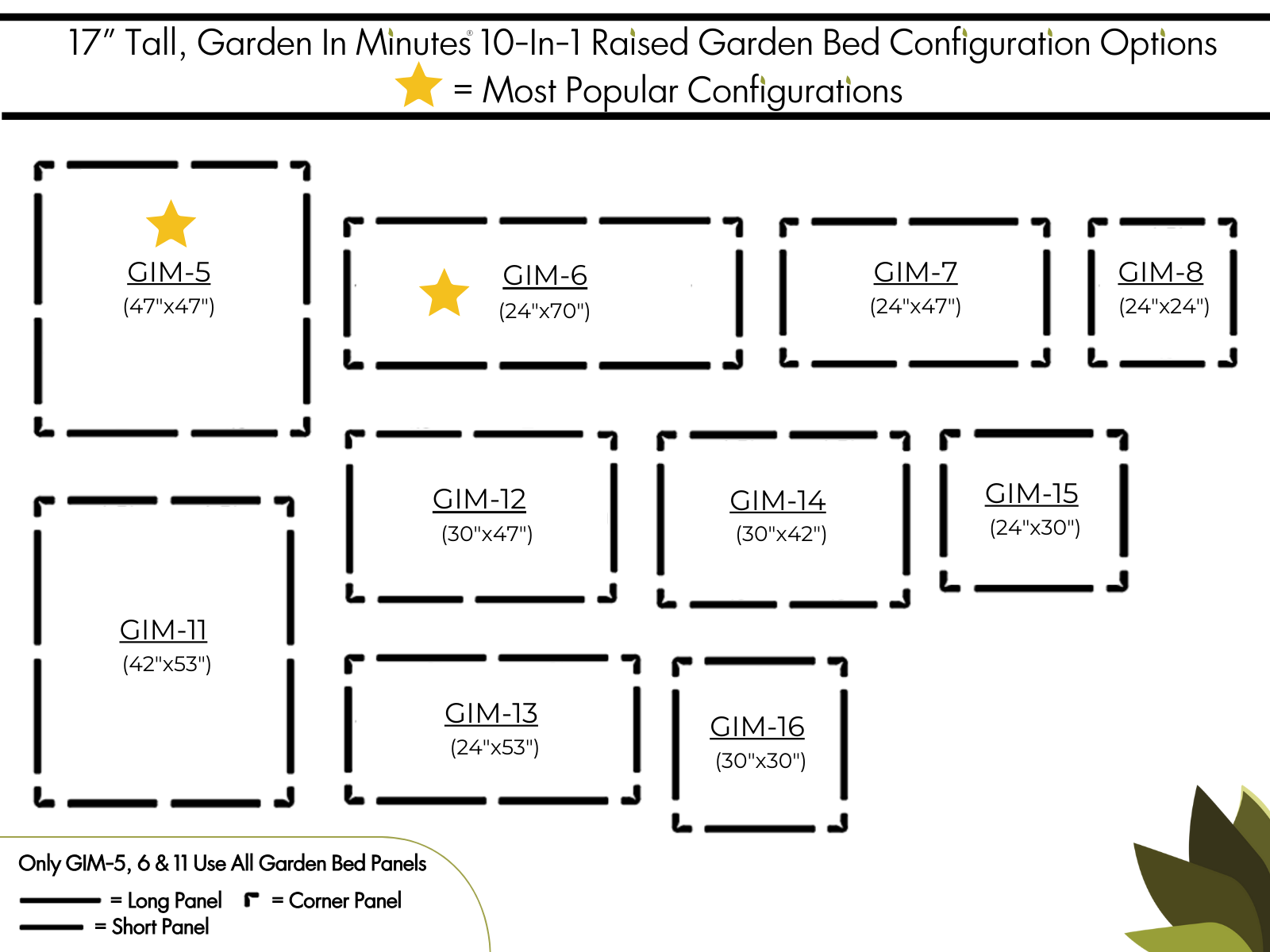 17 Inch Tall 10 in 1 Raised Garden Bed