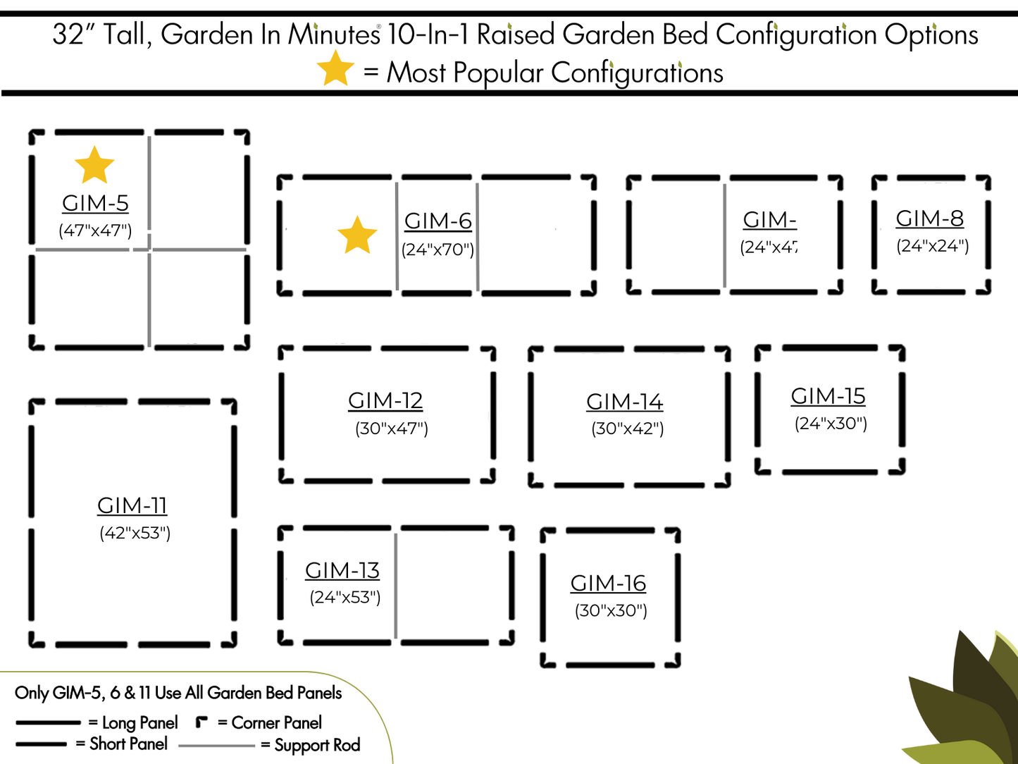 32 Inch Tall 10 in 1 Raised Garden Bed