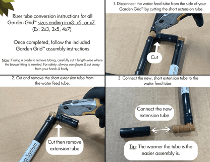 Riser Conversion Instructions - 'Odd' Numbered Garden Grids