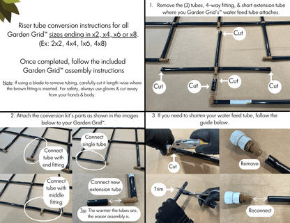 Riser Conversion Instructions - 'Even' Numbered Garden Grids