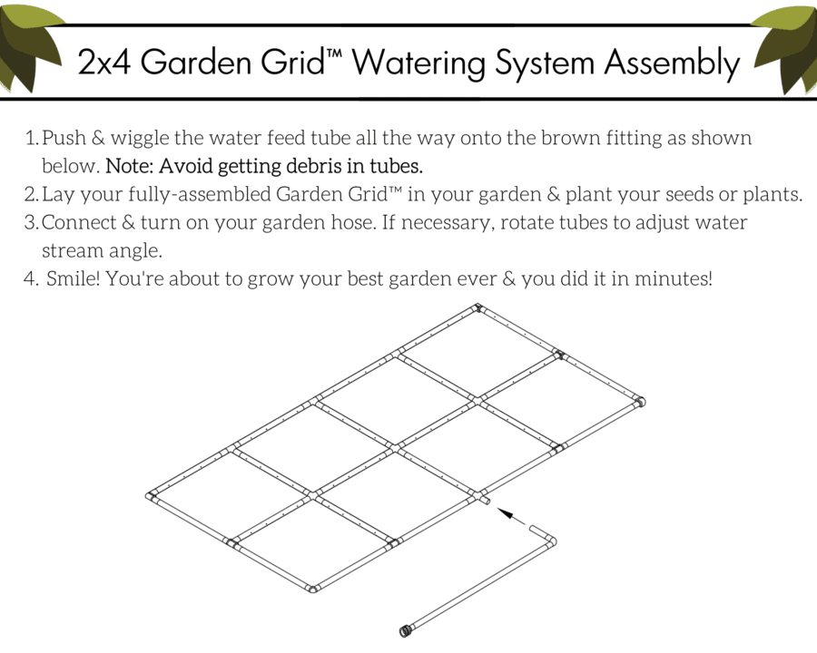 2x4 Garden Grid Assembly Instructions. Estimated Assembly Time: Less Than 1 Minute