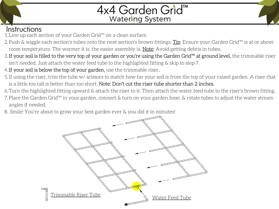 4x4 Garden Grid Instructions