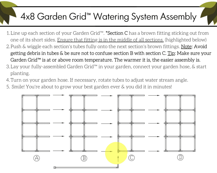 4x8 Garden Grid watering system