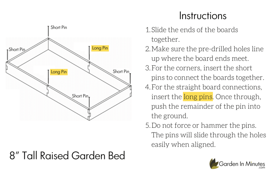Raised Garden Bed Assembly 8"