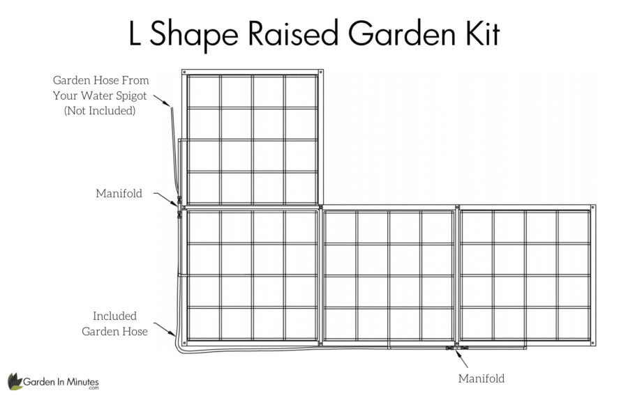 L Shaped Raised Garden Kit Setup